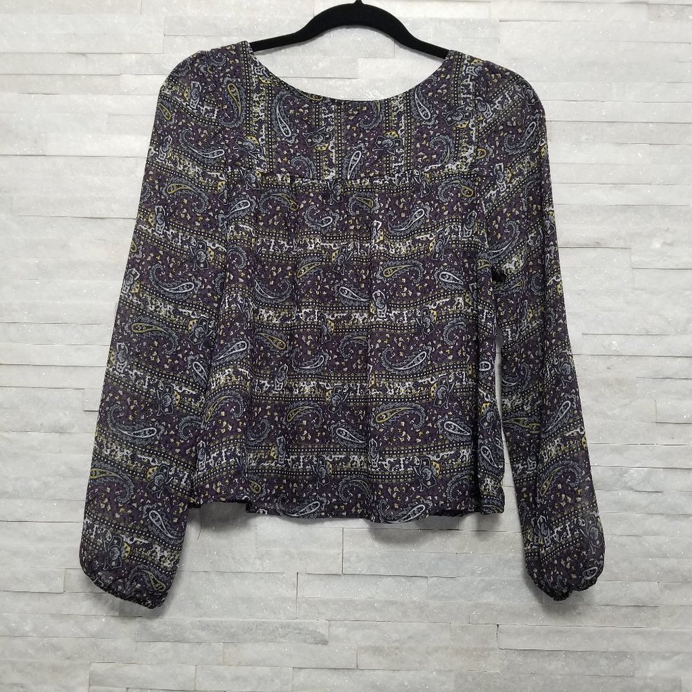 Xhilaration sheer long top with lace detail Small